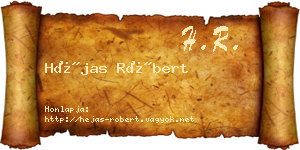 Héjas Róbert névjegykártya