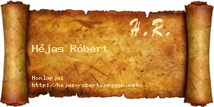 Héjas Róbert névjegykártya